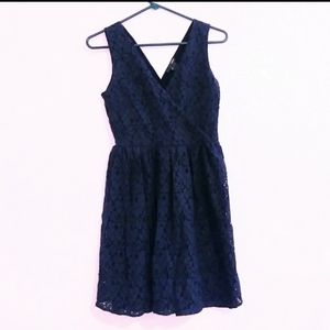 Aqua- Navy Lace Dress